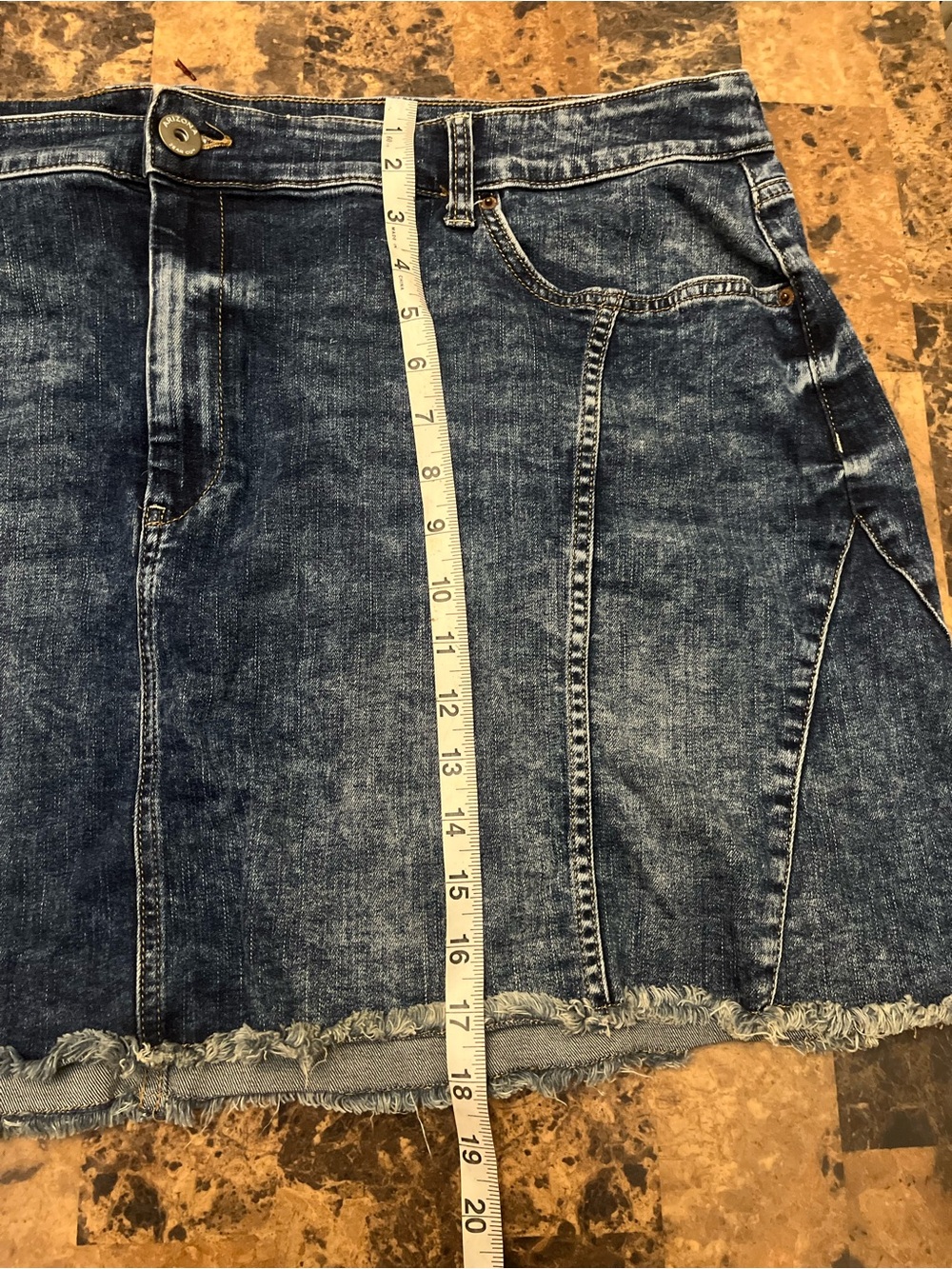 Arizona Jean Company Distressed Dark Blue Denim Mini Skirt - Picture 4 of 4